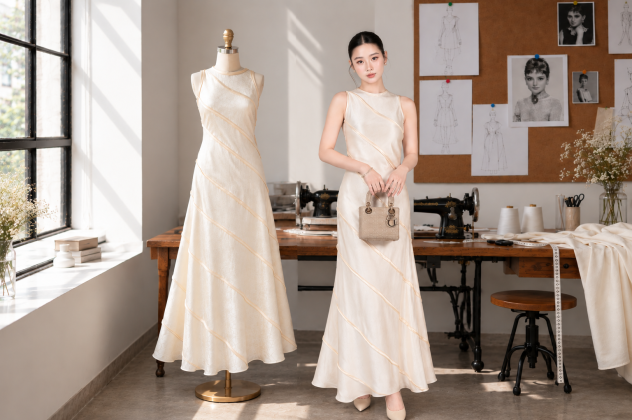 NẾP LỤA CHẠM DÁNG, THẦN THÁI CHẠM ÁNH NHÌN