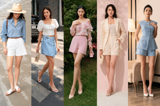Phối đồ với quần short nữ thanh lịch và cuốn hút